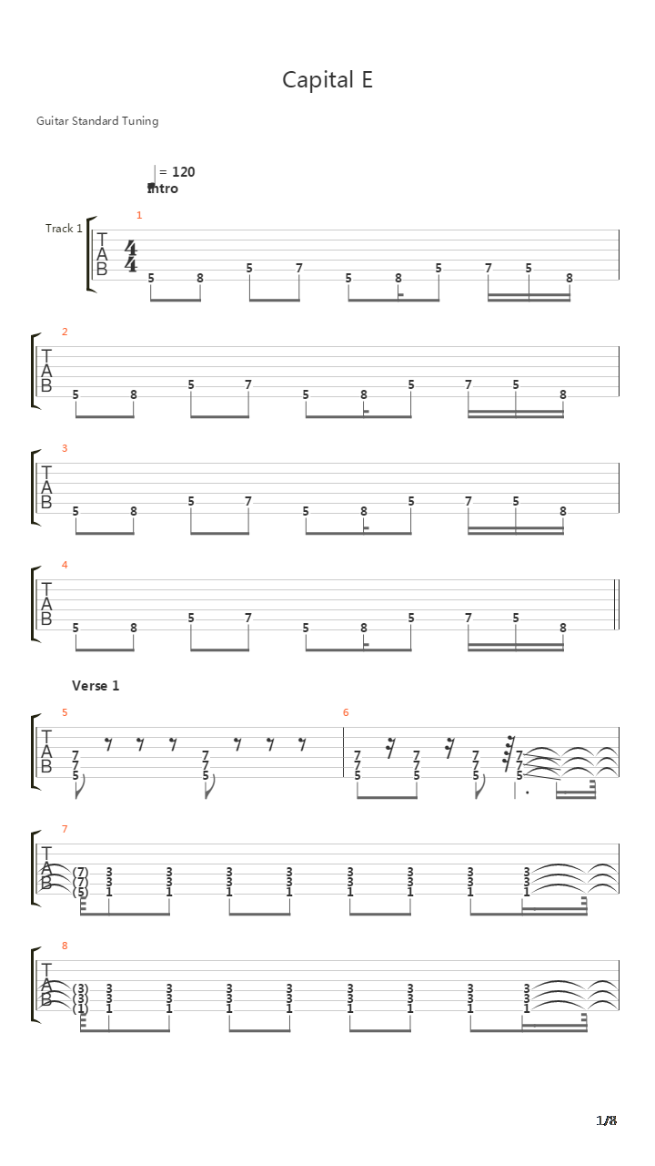 Capital E吉他谱