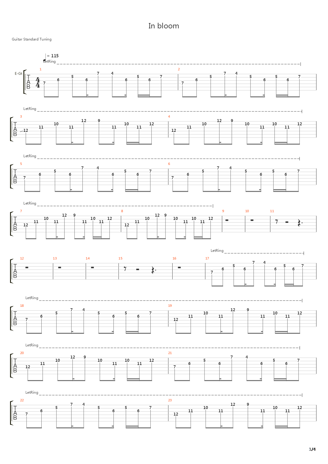 In Bloom吉他谱
