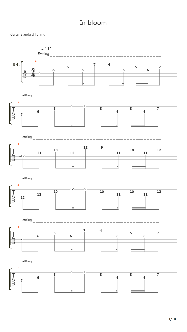 In Bloom吉他谱