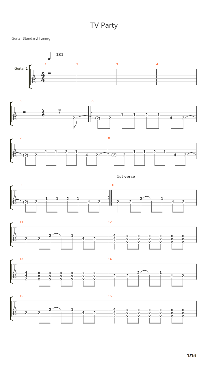 Tv Party吉他谱