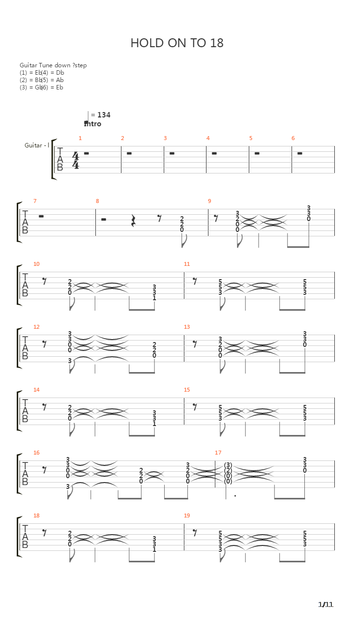 Hold On To 18吉他谱