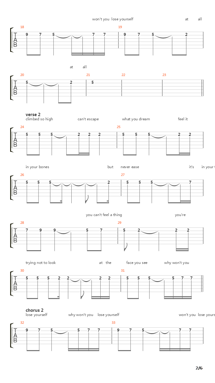 Lose Yourself吉他谱