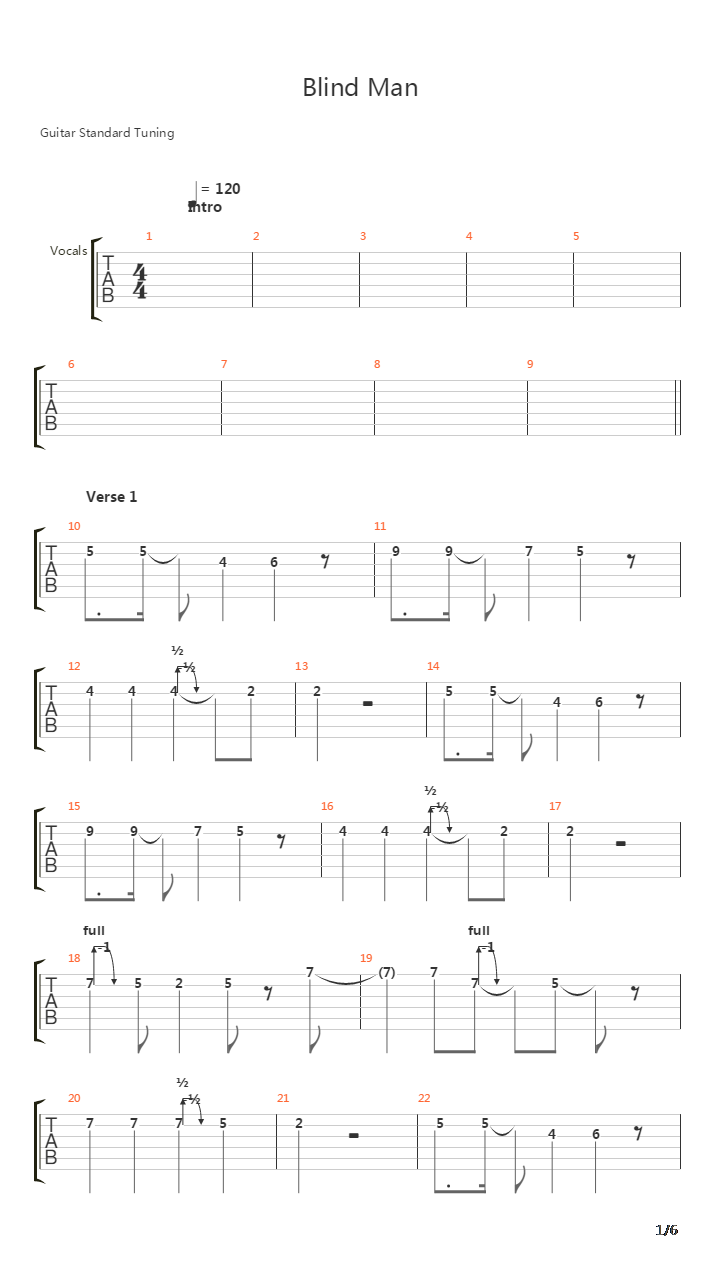 Blind Man吉他谱