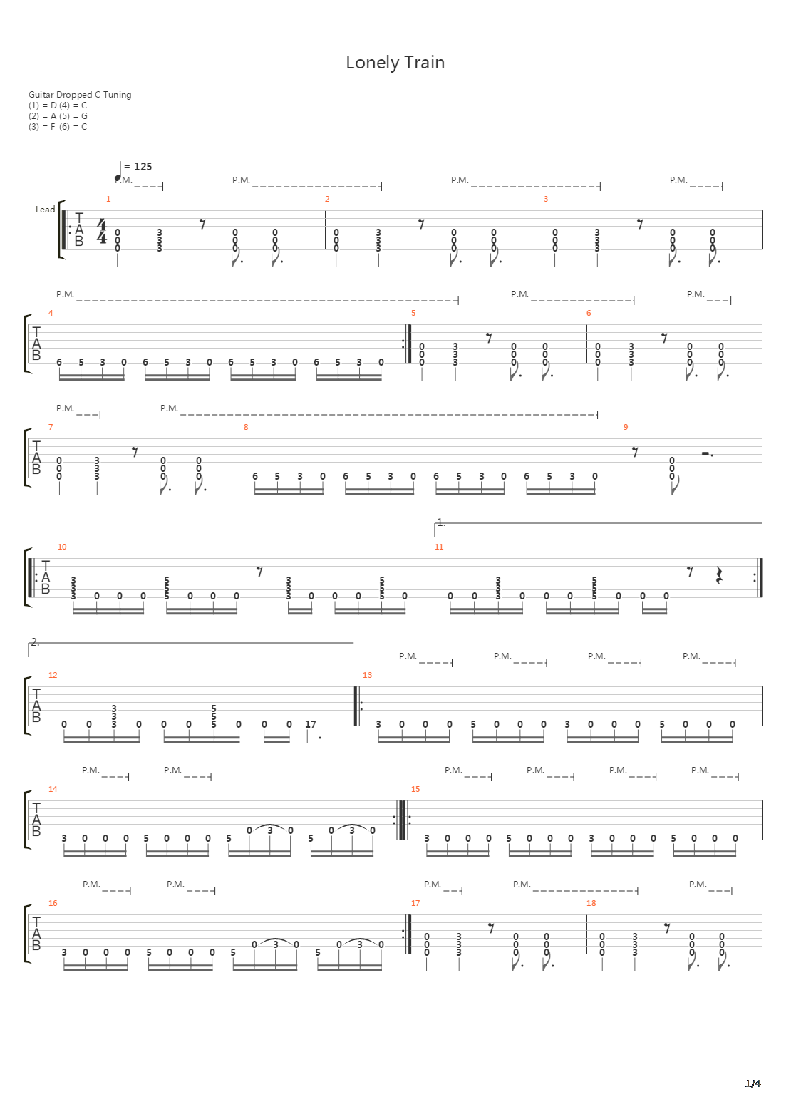 Lonely Train吉他谱