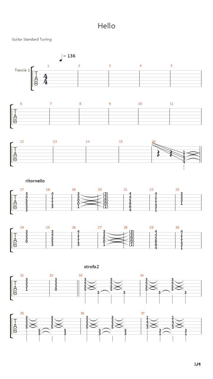 Hello吉他谱
