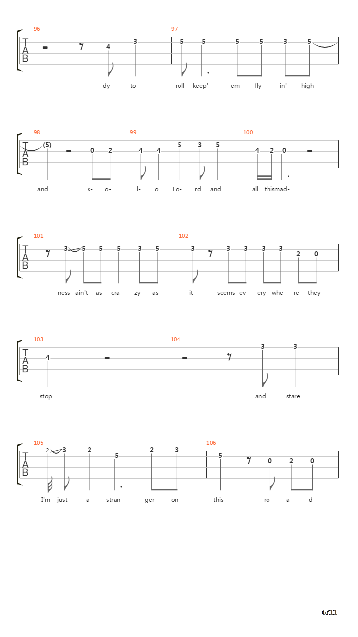 Highway Song吉他谱