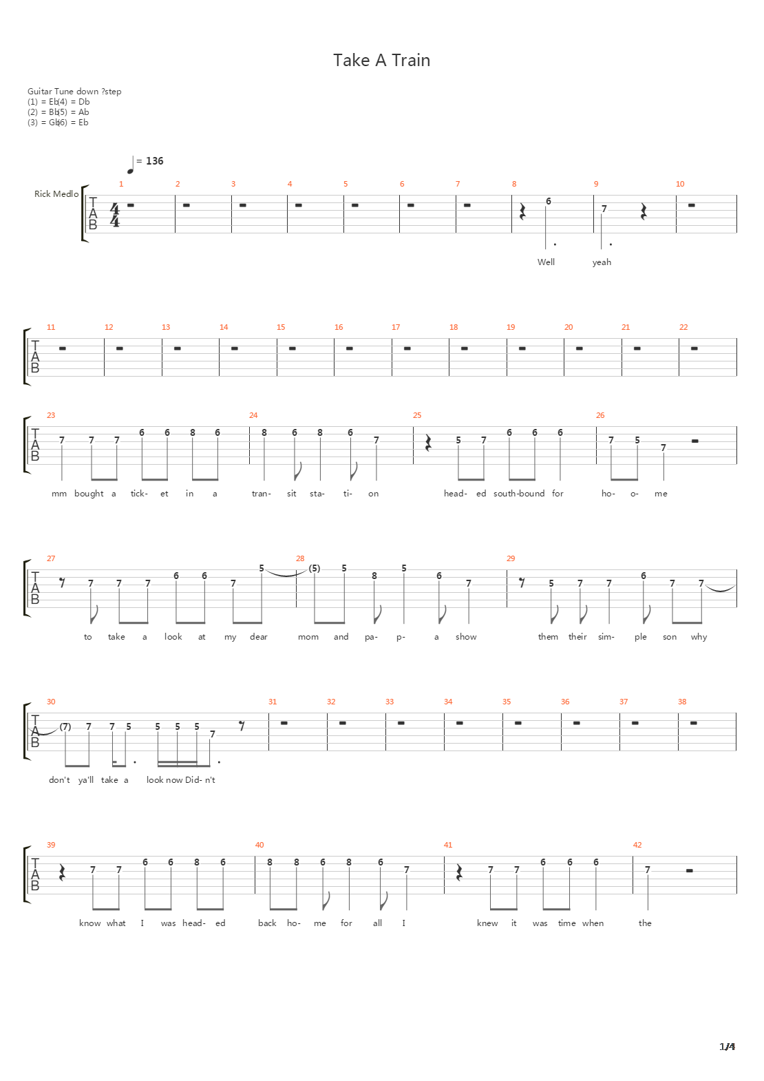 Take A Train吉他谱