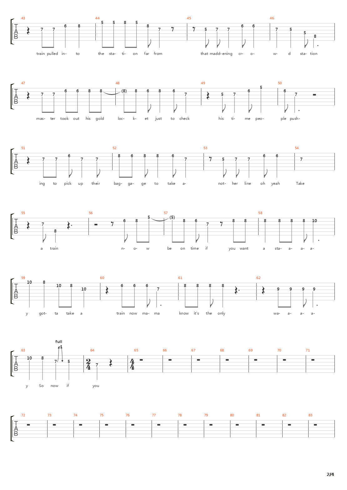 Take A Train吉他谱