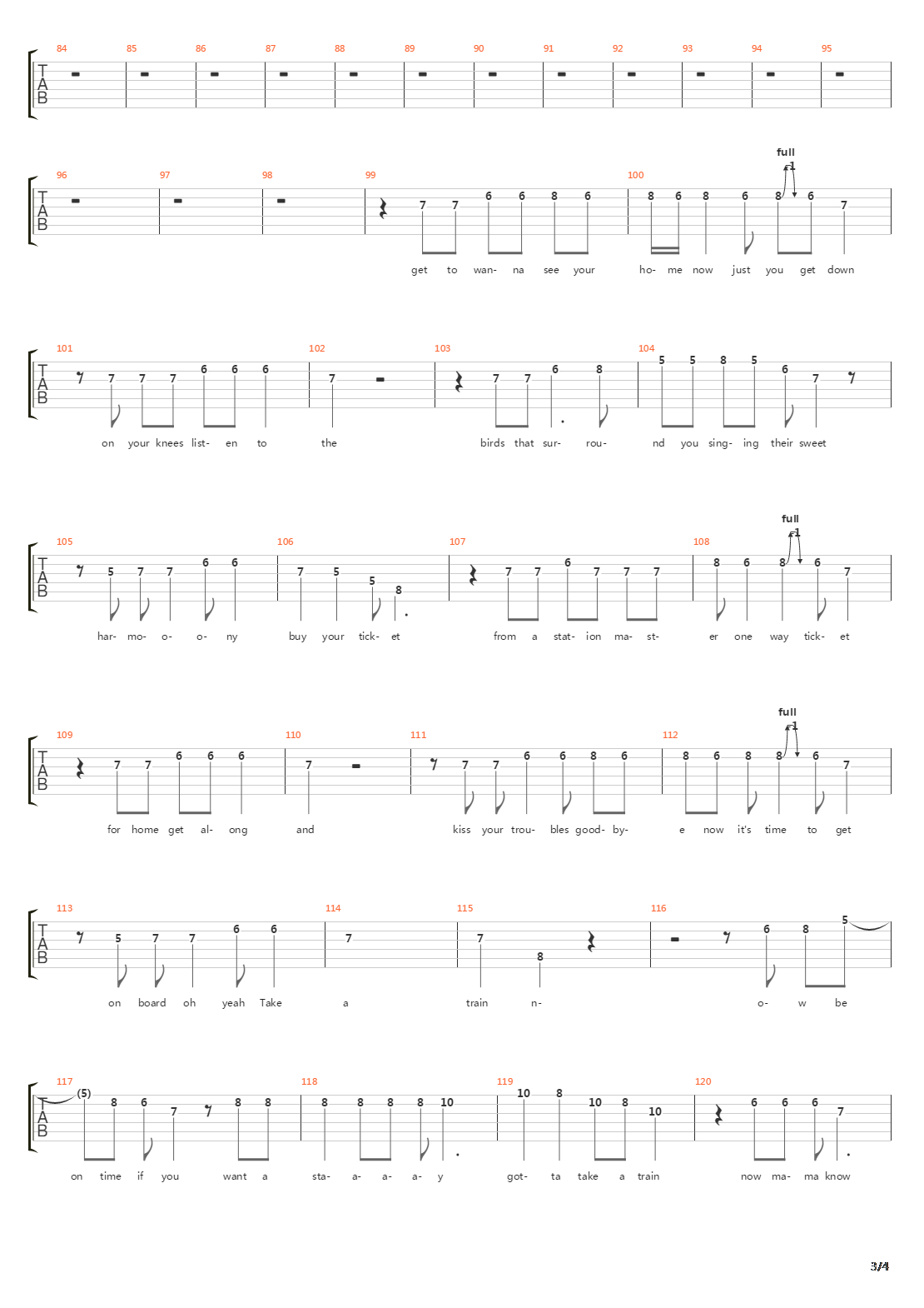 Take A Train吉他谱