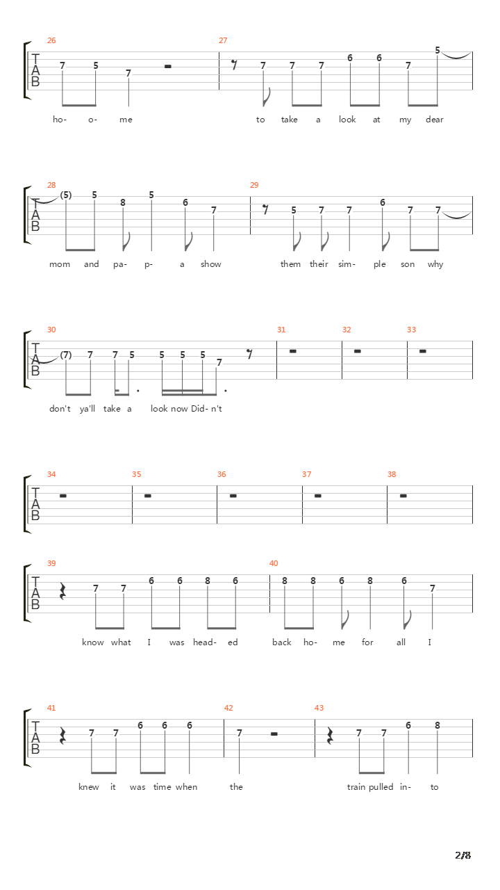 Take A Train吉他谱