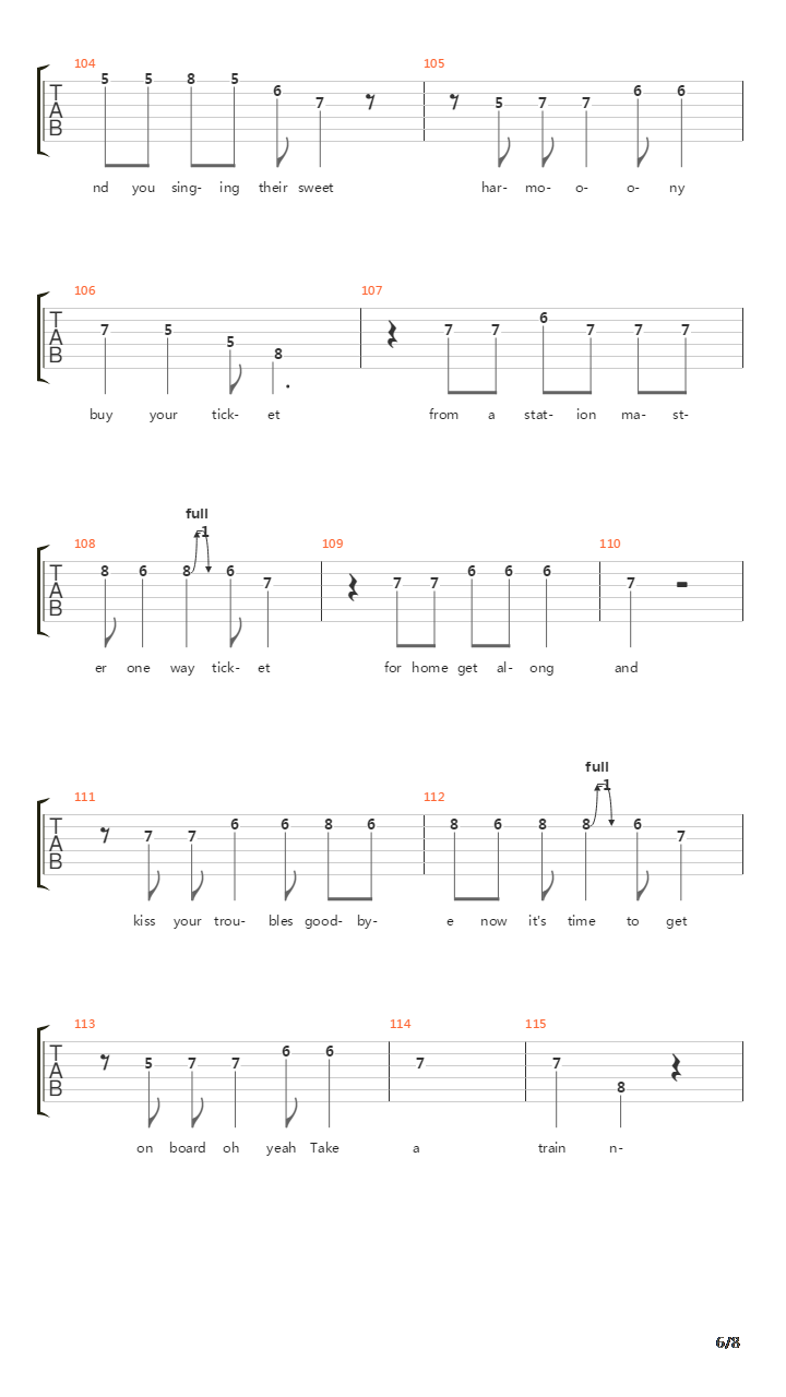 Take A Train吉他谱