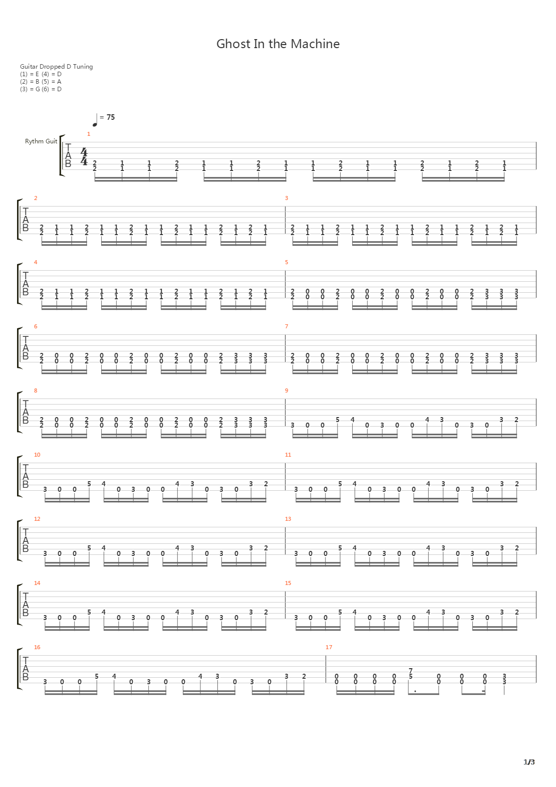 Ghost In The Machine吉他谱