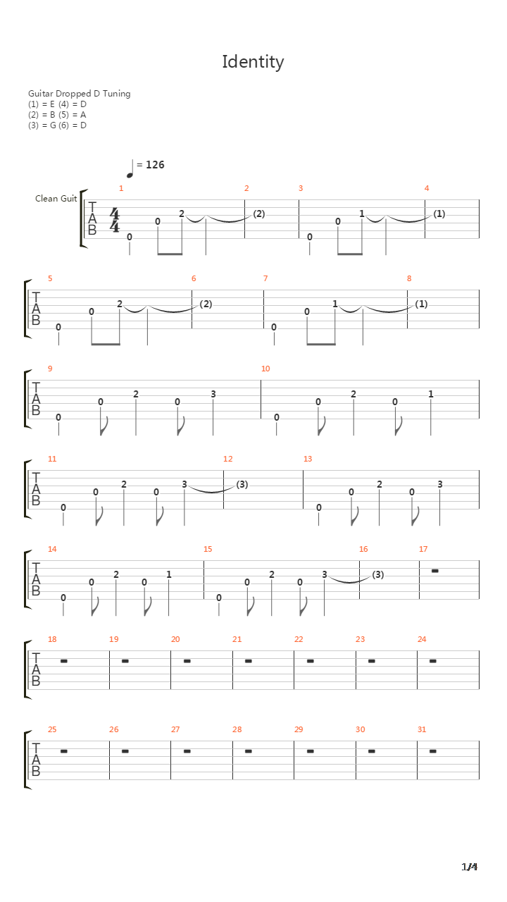 Identity吉他谱