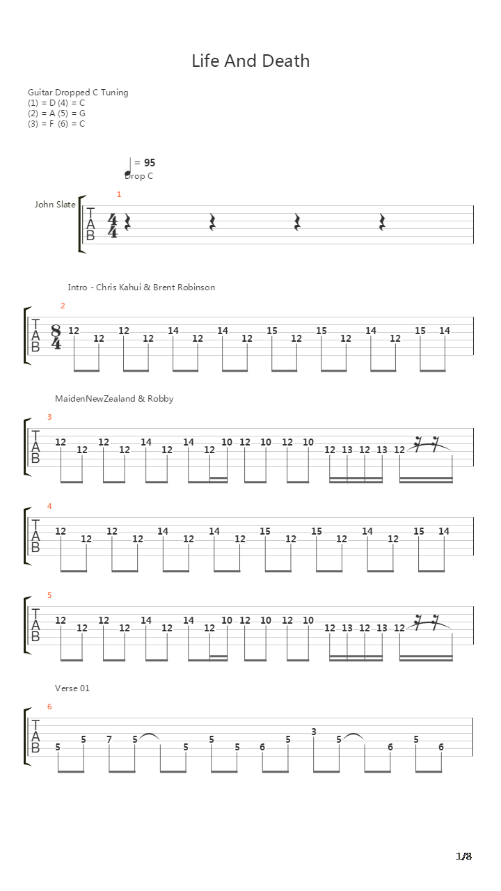 Life And Death吉他谱