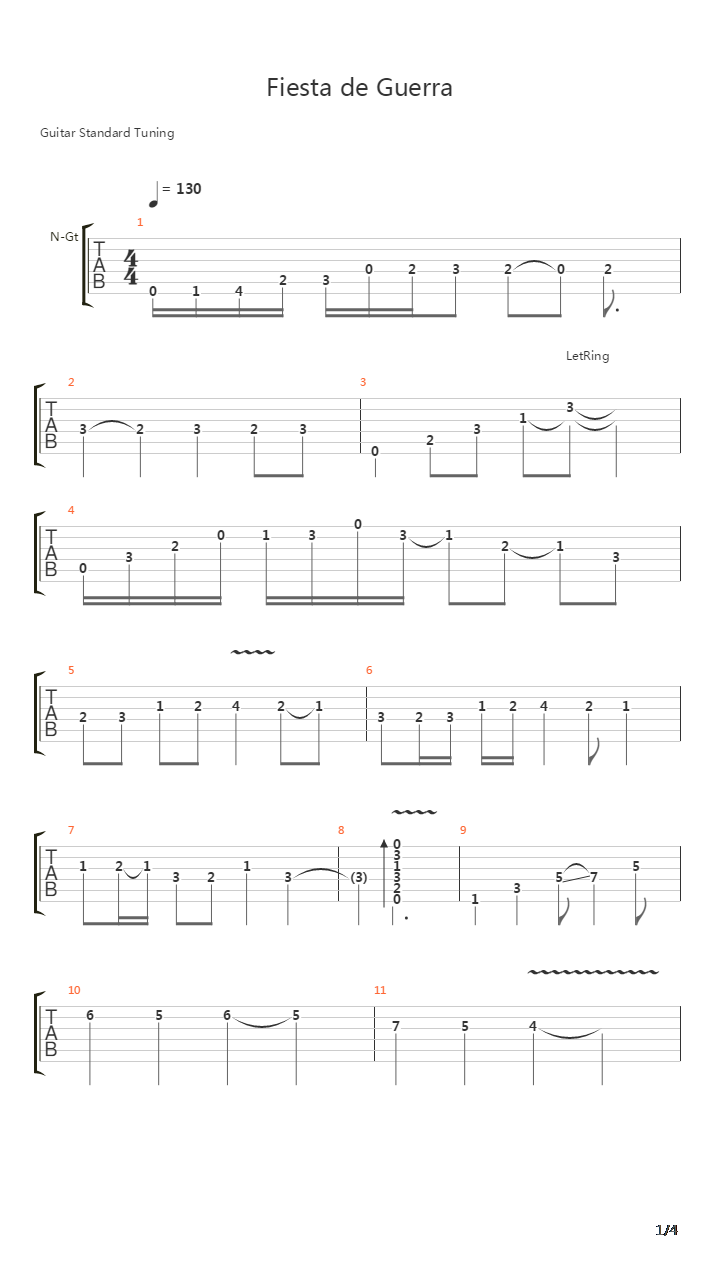 Fiesta De Guerra吉他谱