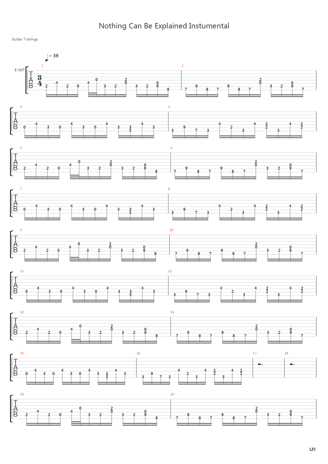 Nothing Can Be Explained吉他谱