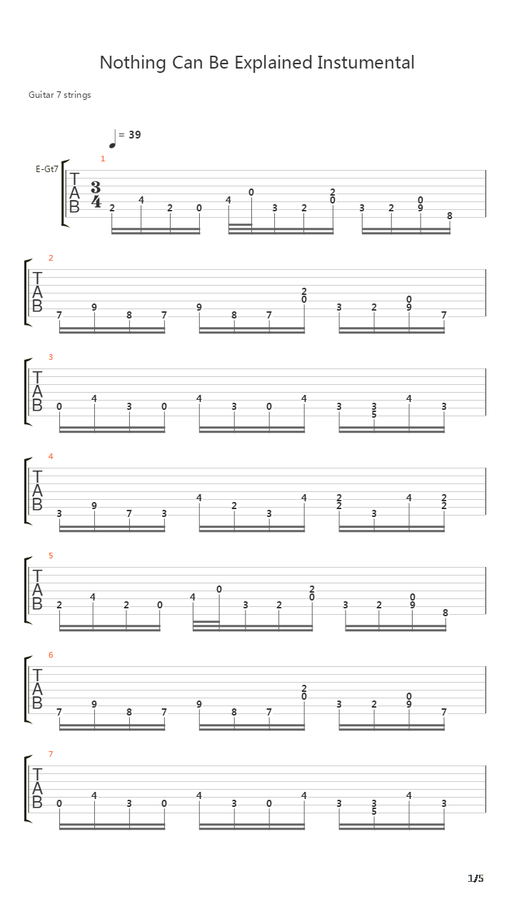 Nothing Can Be Explained吉他谱