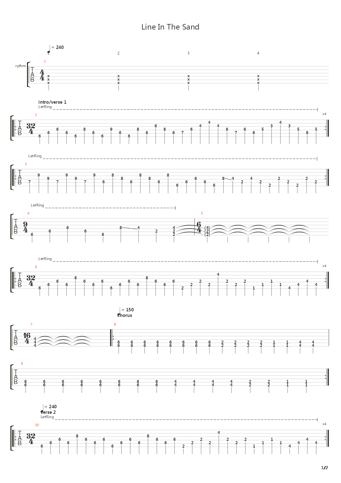 Line In The Sand吉他谱