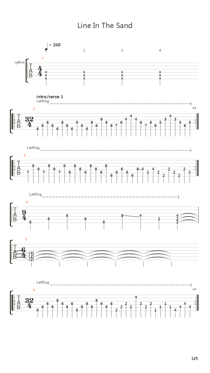 Line In The Sand吉他谱