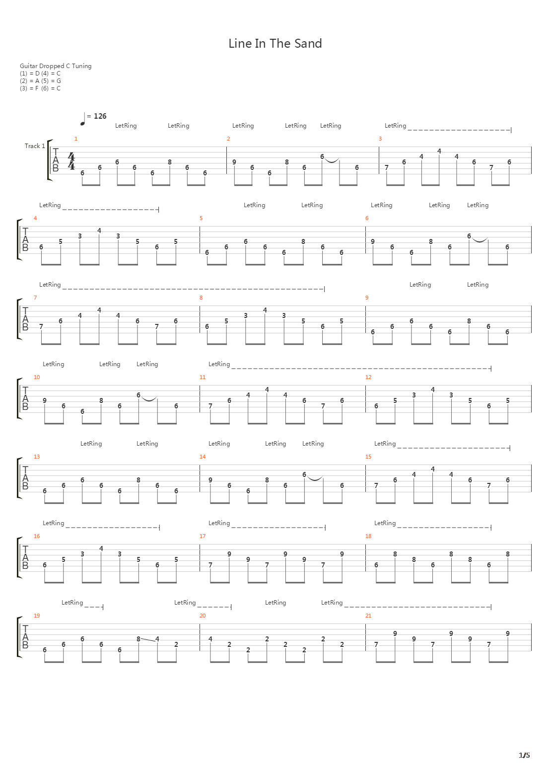 Line In The Sand吉他谱