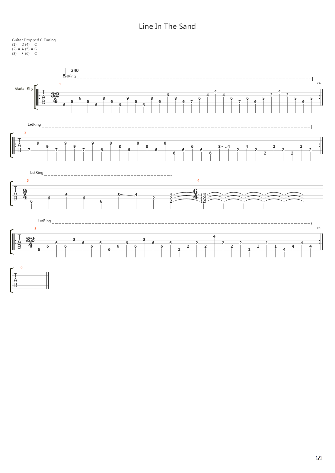 Line In The Sand吉他谱