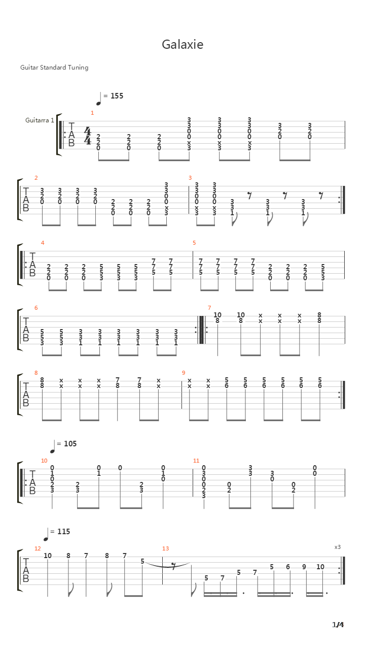 Galaxie吉他谱