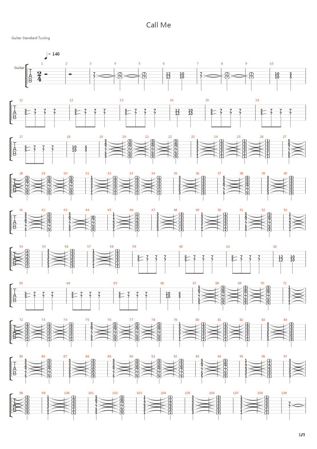 Call Me吉他谱