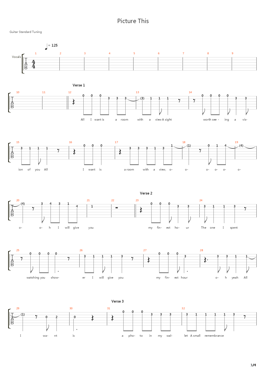 Picture This吉他谱