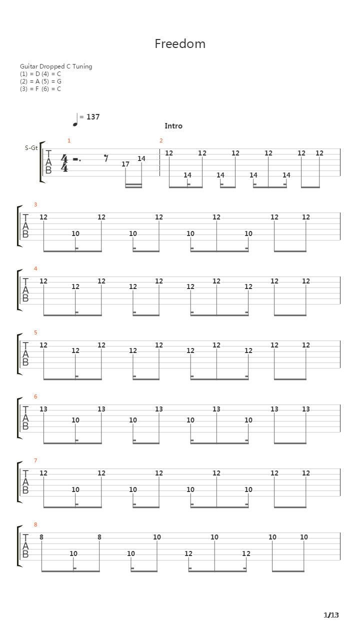 Freedom吉他谱