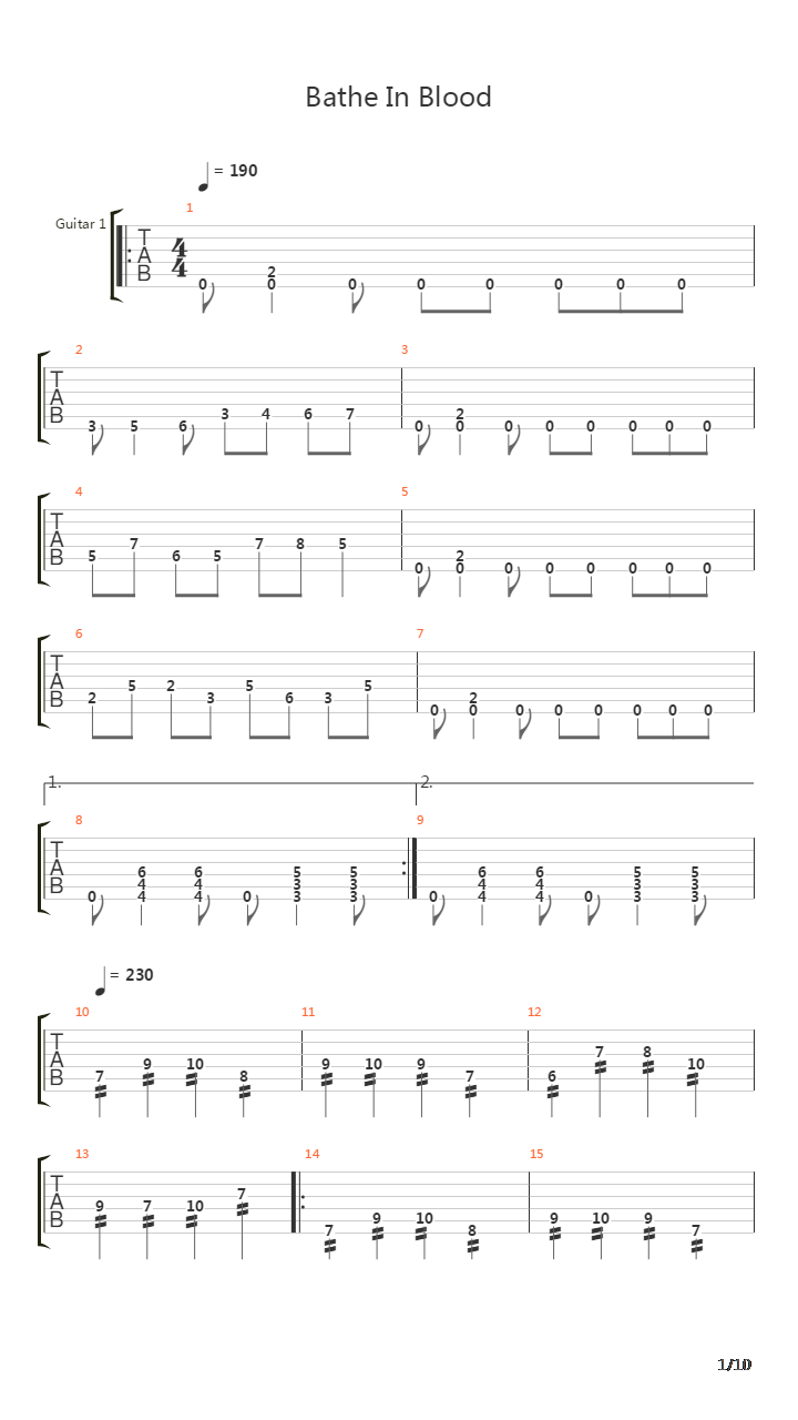 Bathe In Blood吉他谱