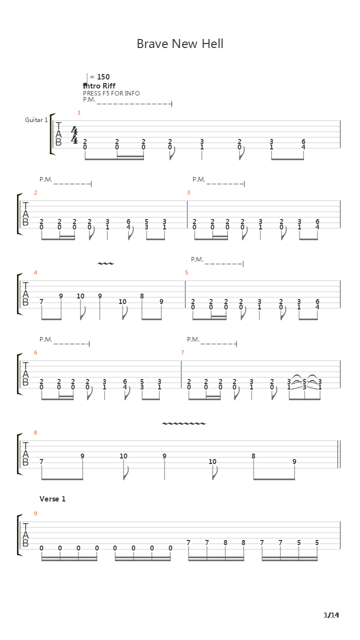 Brave New Hell吉他谱
