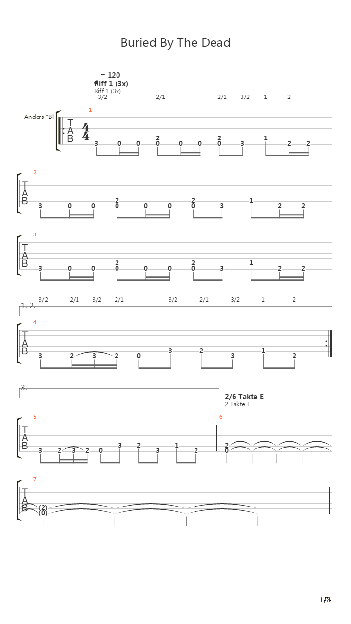 Burried By The Dead吉他谱