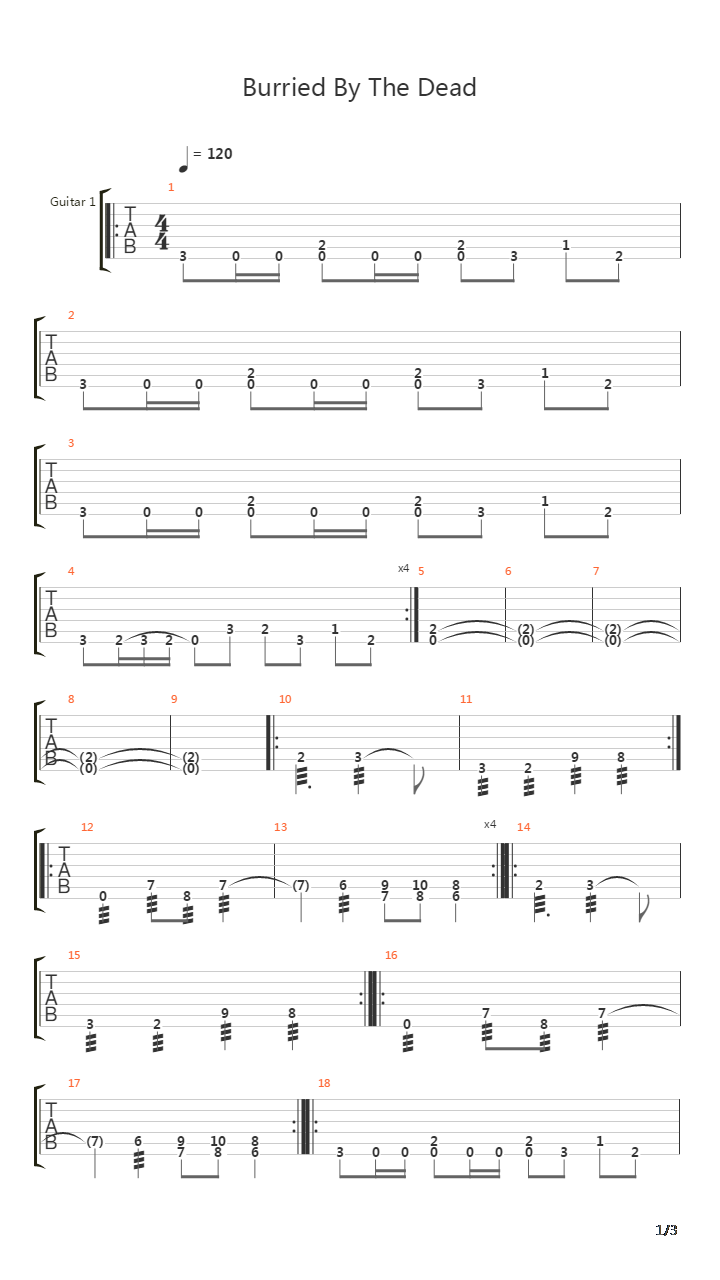 Burried By The Dead吉他谱