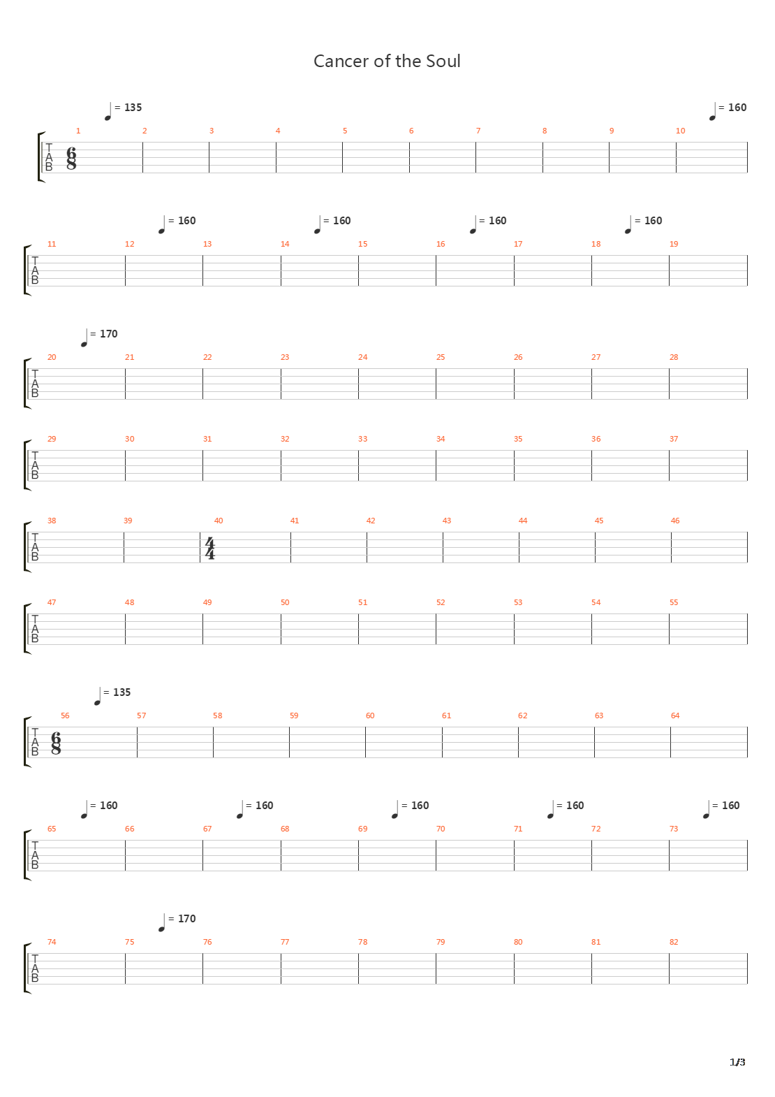 Cancer Of The Soul吉他谱