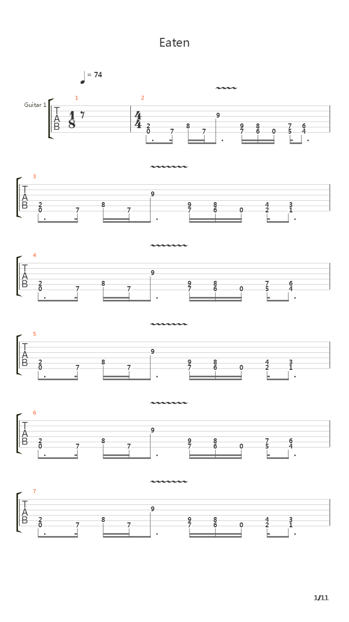 Eaten吉他谱