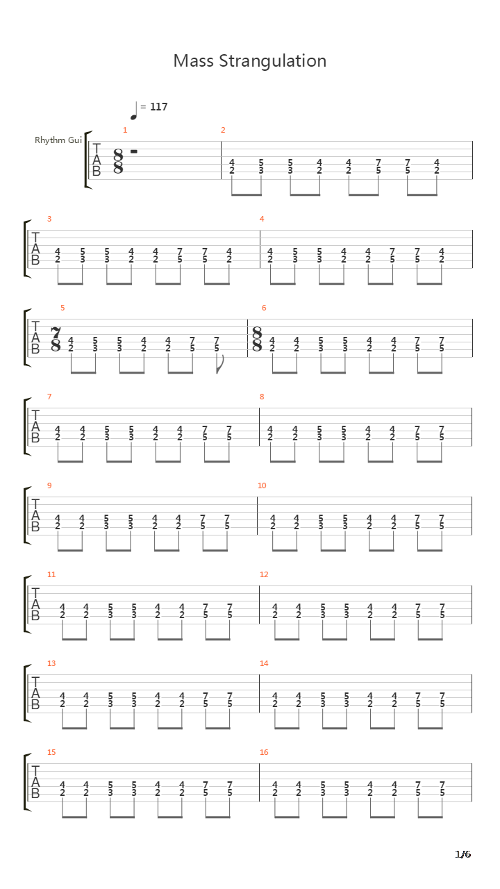 Mass Strangulation吉他谱