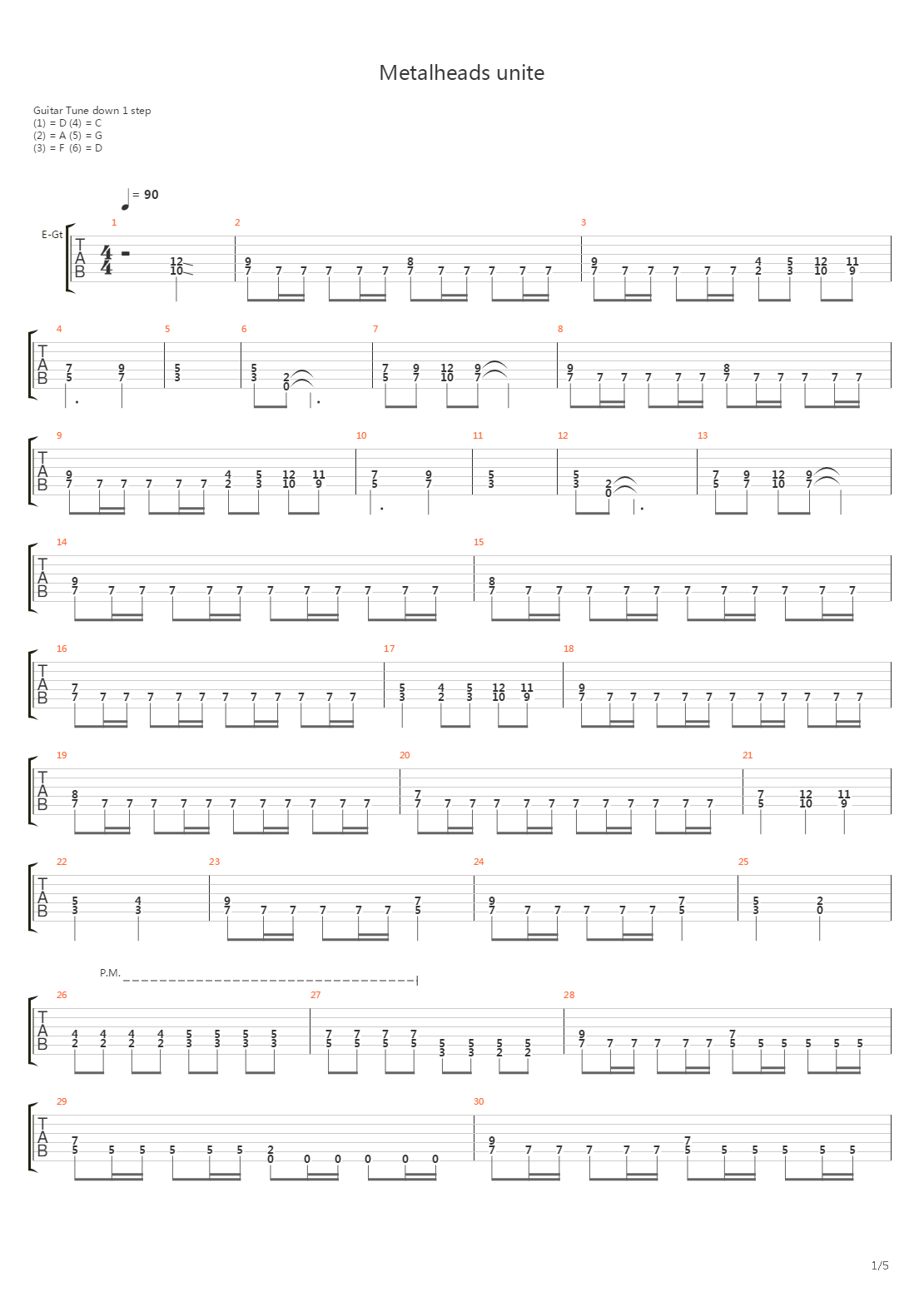 Metalheads Unite吉他谱