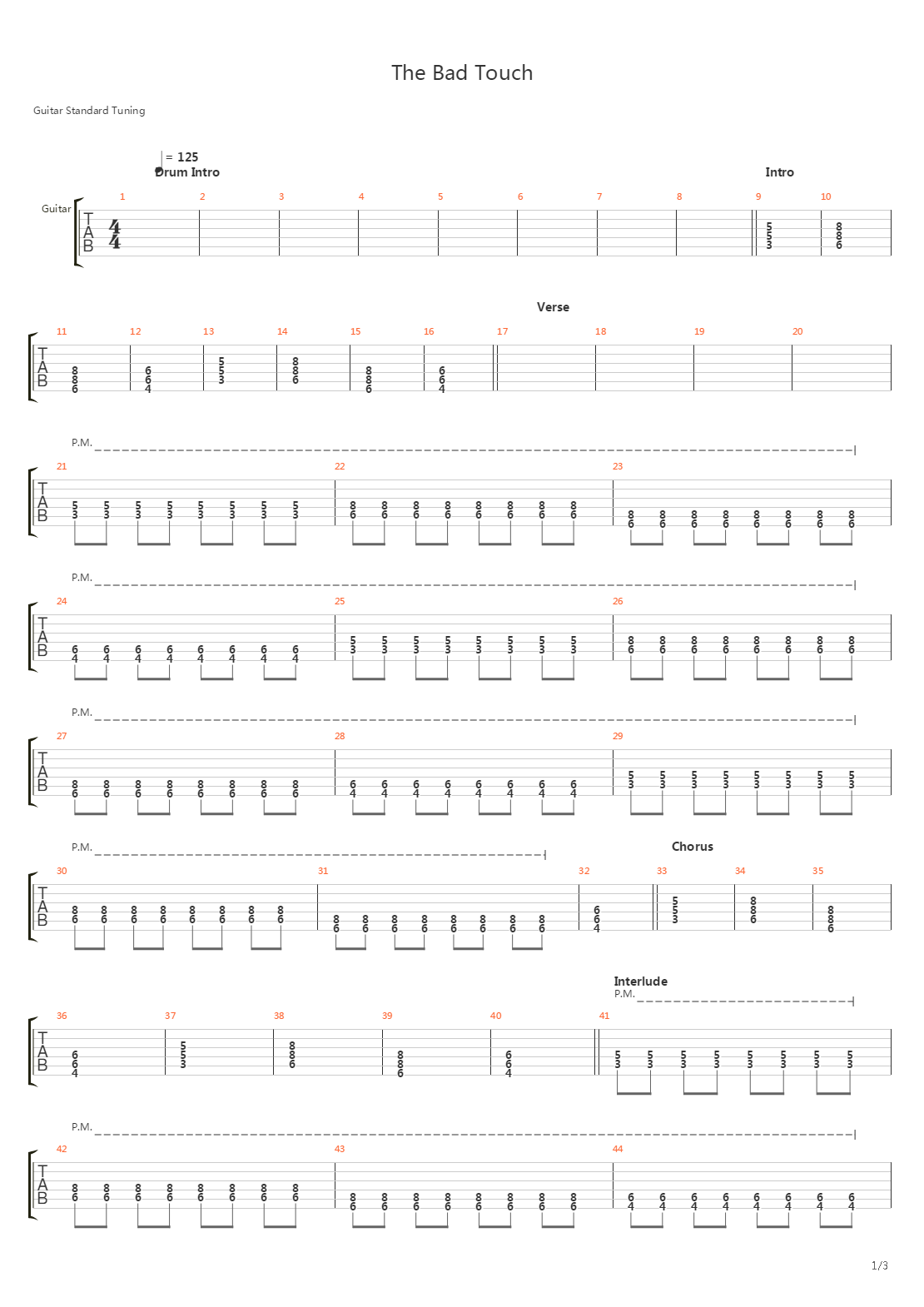 Bad Touch吉他谱