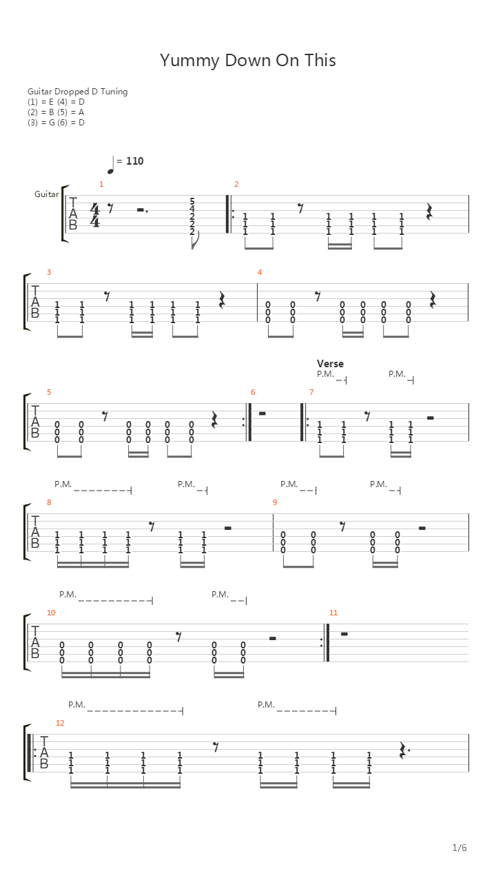 yummy down on this吉他譜