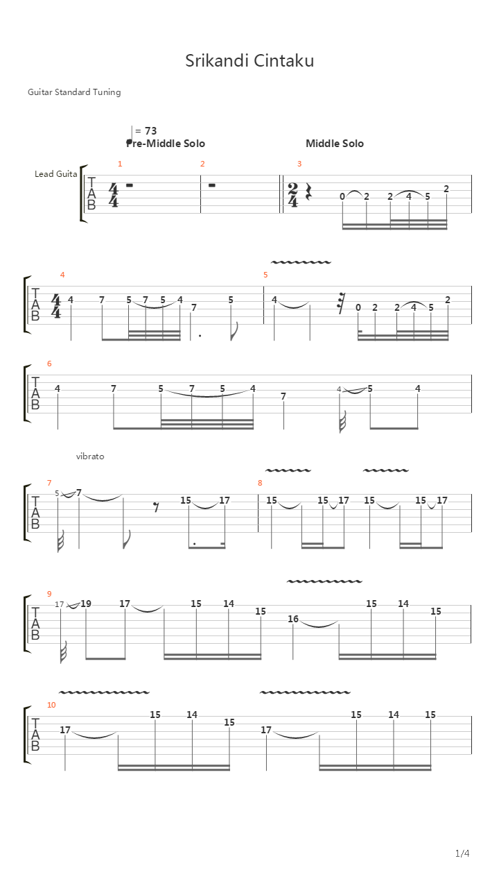 Srikandi Cintaku吉他谱