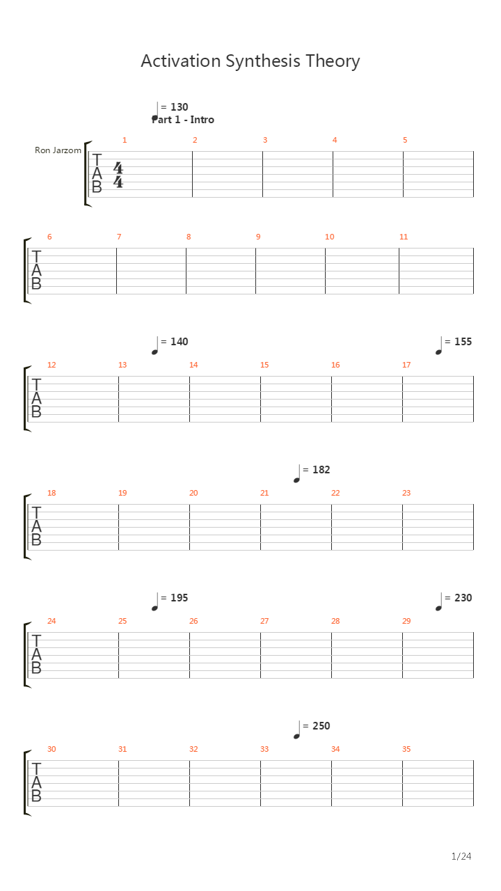Activation Synthesis Theory吉他谱