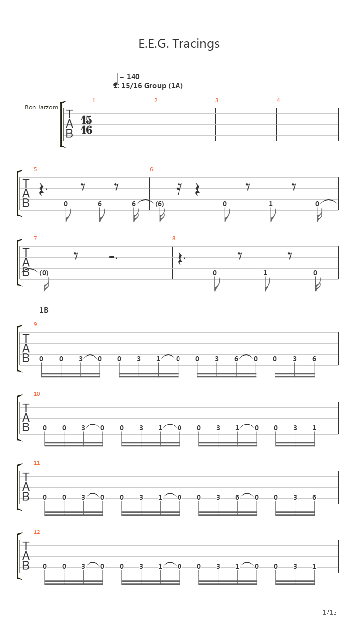 Eeg Tracings吉他谱