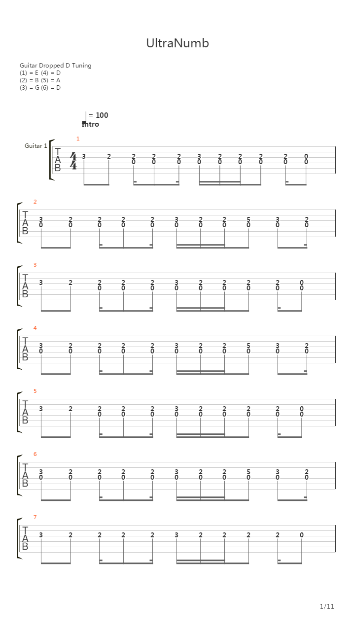 Ultranumb吉他谱