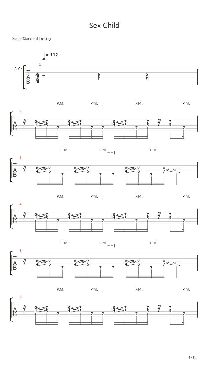 Sex Child吉他谱