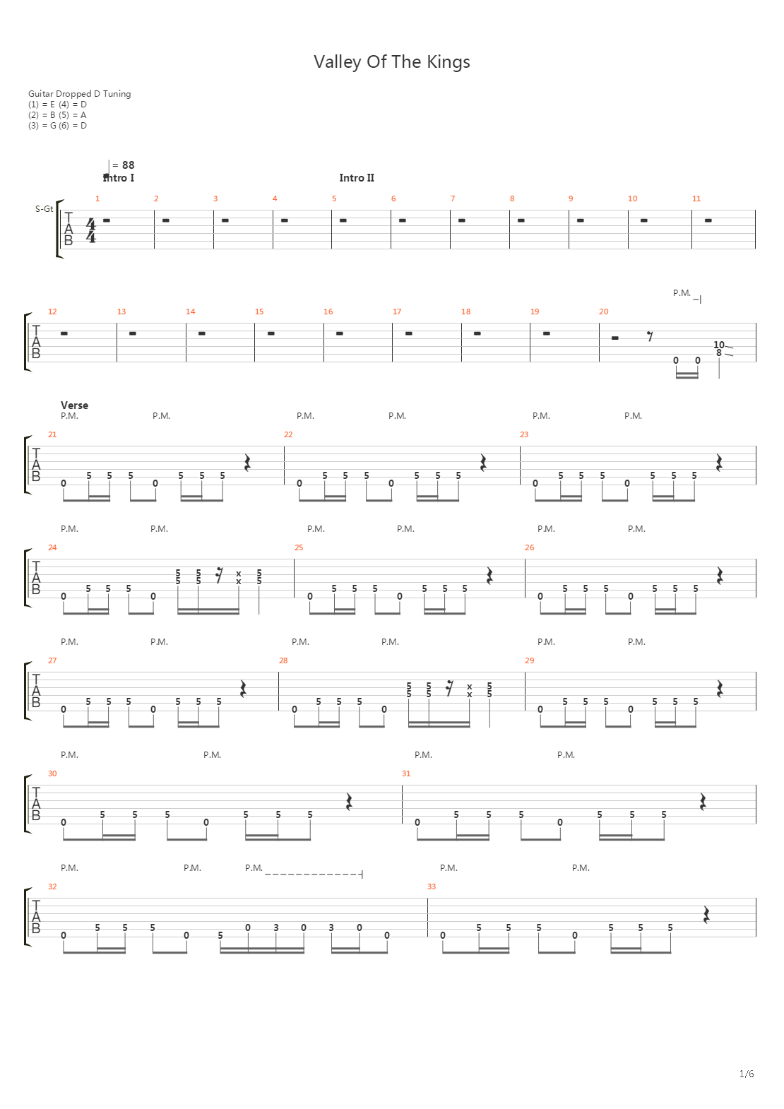 Valley Of The Kings吉他谱