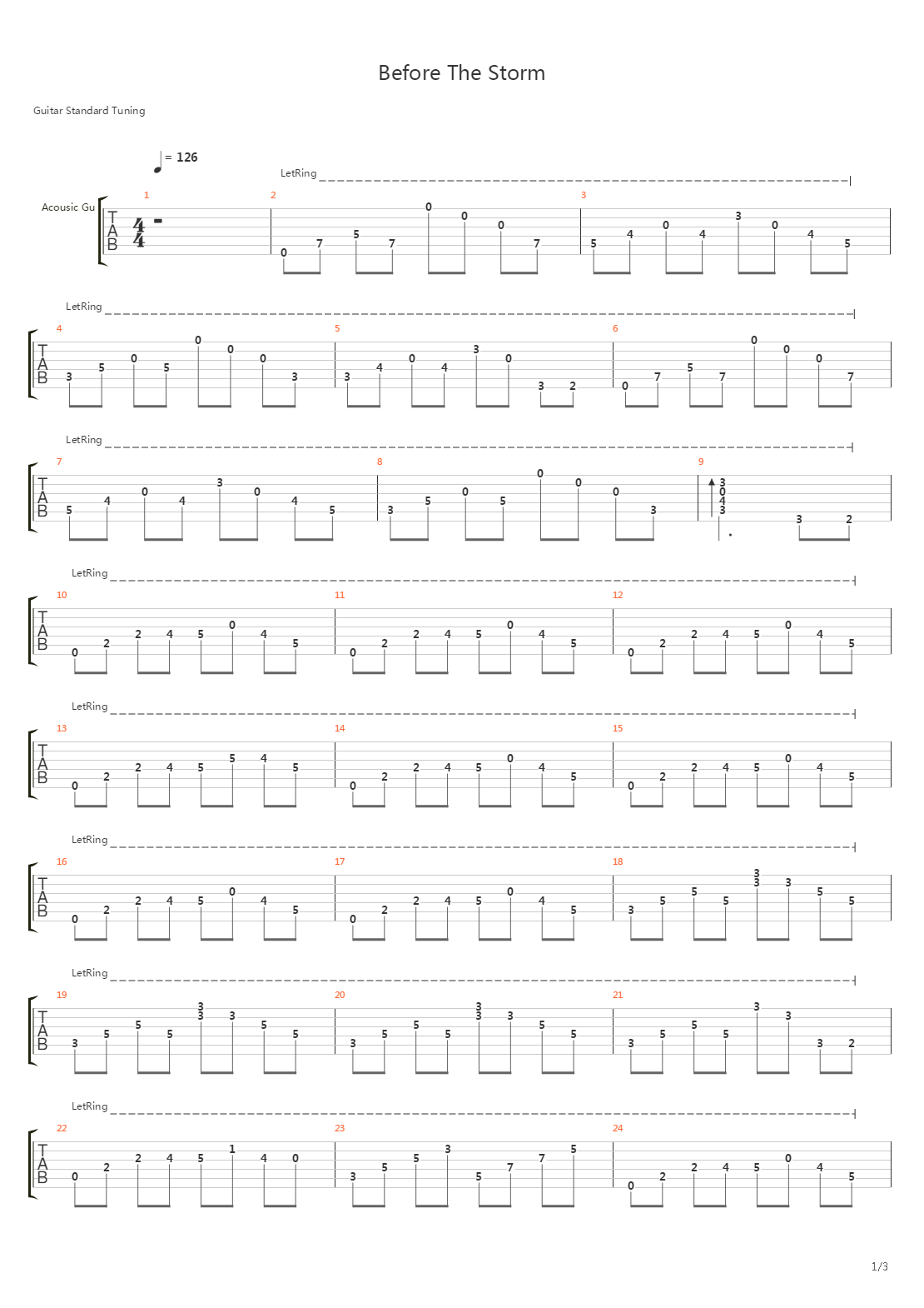 Before The Storm吉他谱