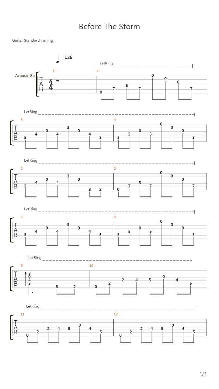 Before The Storm吉他谱