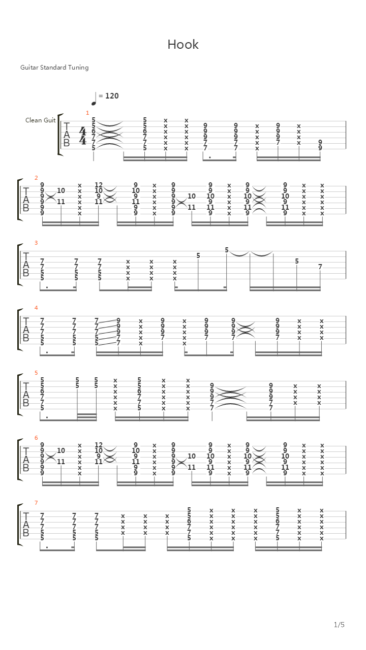 Hook吉他谱
