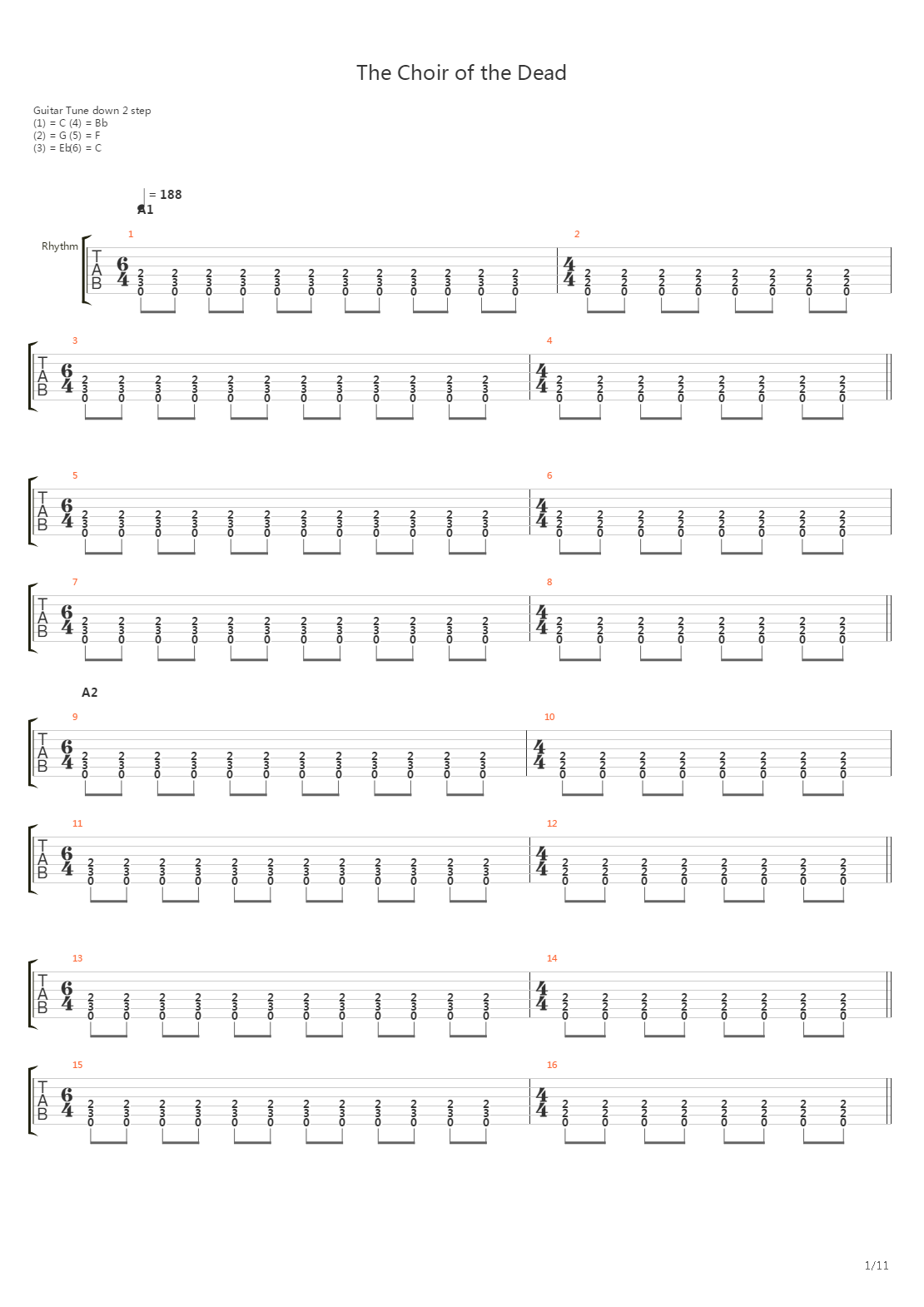 The Choir Of The Dead吉他谱