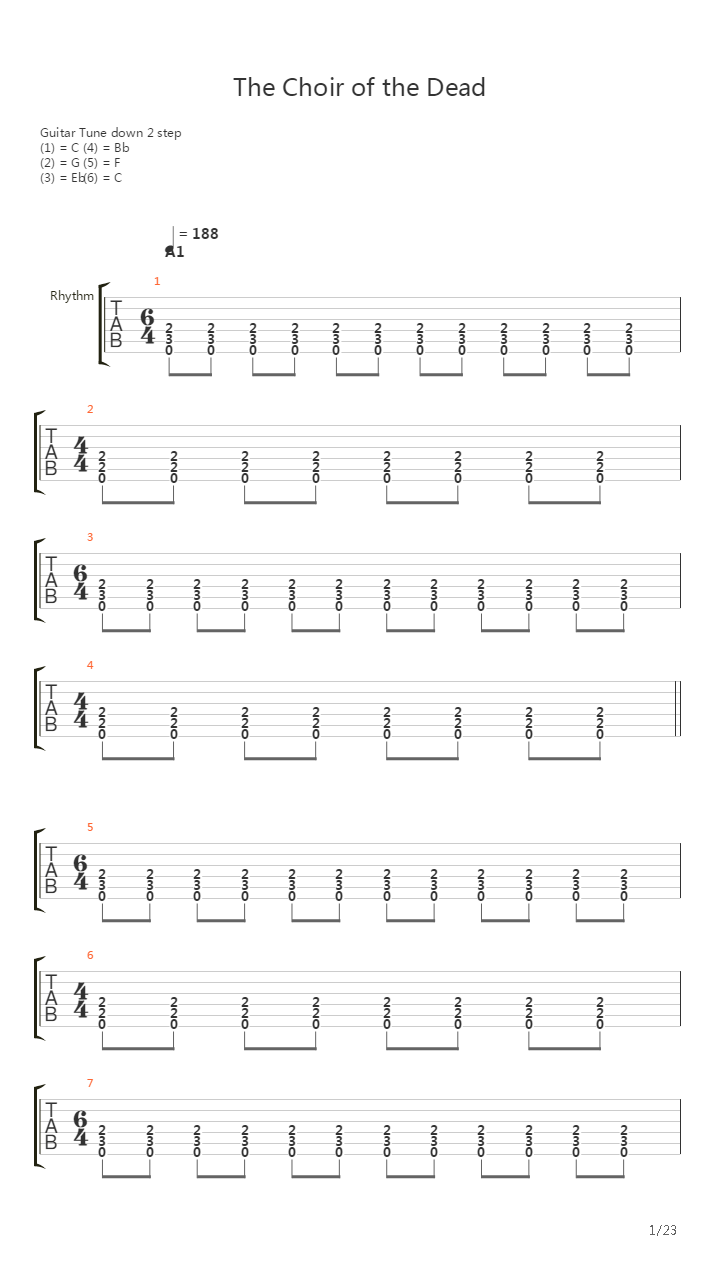 The Choir Of The Dead吉他谱